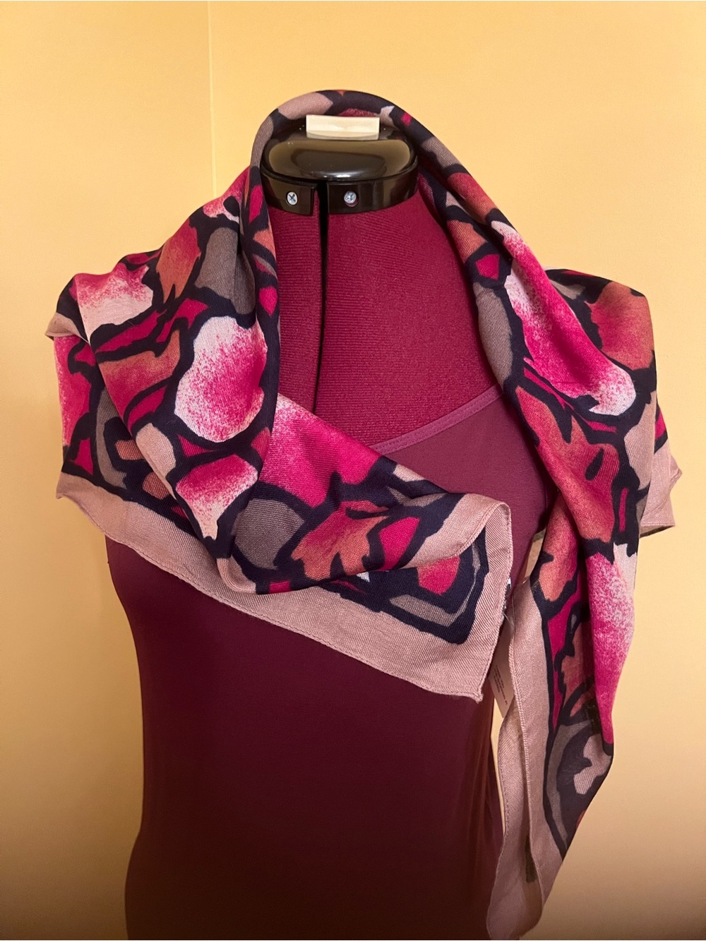 Vintage Amanda Smith Multicolor Floral Scarf LS Ayers deadstock New OldStock NWT